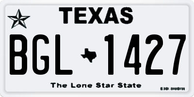 TX license plate BGL1427