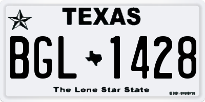 TX license plate BGL1428