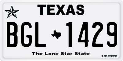 TX license plate BGL1429