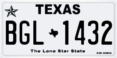 TX license plate BGL1432