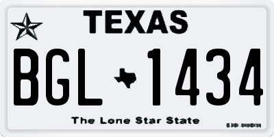 TX license plate BGL1434