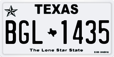 TX license plate BGL1435