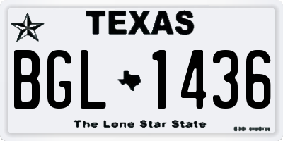 TX license plate BGL1436