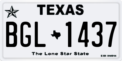 TX license plate BGL1437
