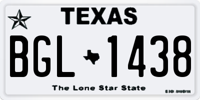 TX license plate BGL1438