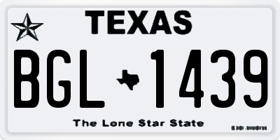 TX license plate BGL1439