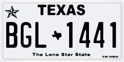 TX license plate BGL1441