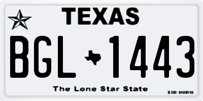 TX license plate BGL1443