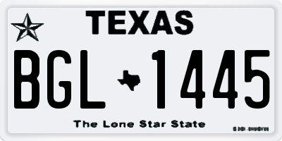 TX license plate BGL1445