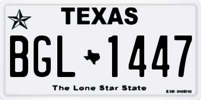 TX license plate BGL1447