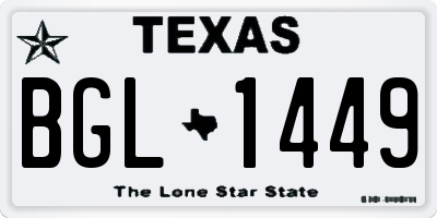 TX license plate BGL1449