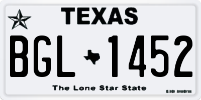 TX license plate BGL1452