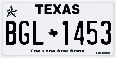 TX license plate BGL1453