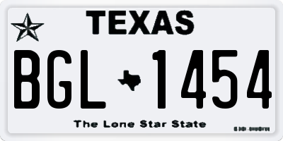 TX license plate BGL1454