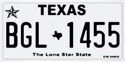 TX license plate BGL1455