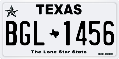 TX license plate BGL1456