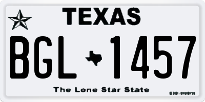 TX license plate BGL1457