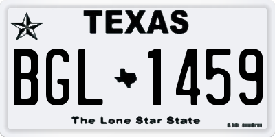 TX license plate BGL1459