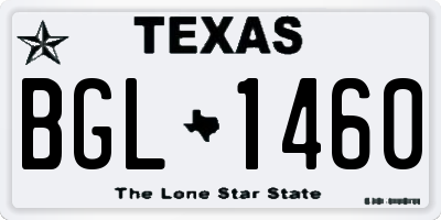 TX license plate BGL1460