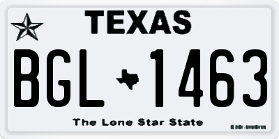 TX license plate BGL1463