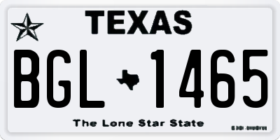 TX license plate BGL1465