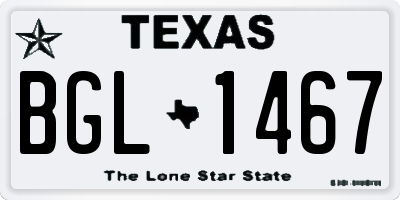 TX license plate BGL1467