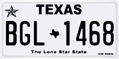 TX license plate BGL1468