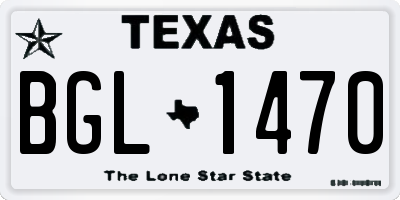 TX license plate BGL1470
