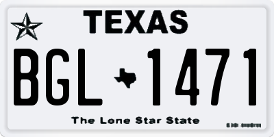 TX license plate BGL1471