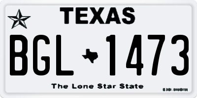 TX license plate BGL1473