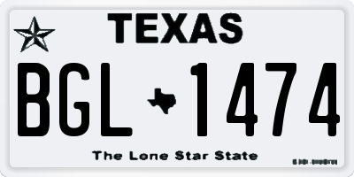 TX license plate BGL1474