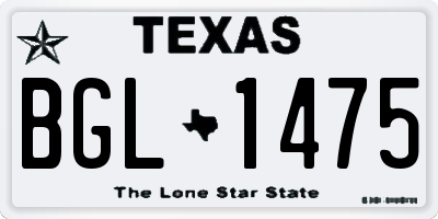 TX license plate BGL1475