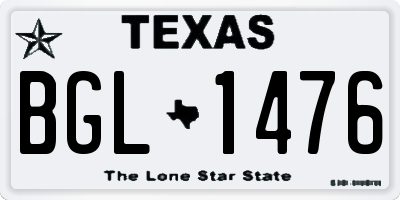 TX license plate BGL1476