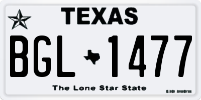 TX license plate BGL1477