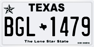 TX license plate BGL1479