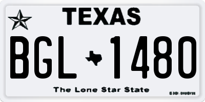 TX license plate BGL1480