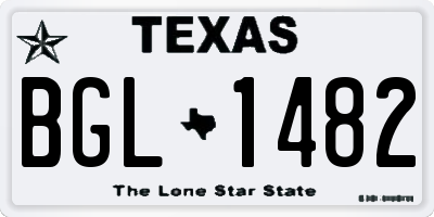 TX license plate BGL1482