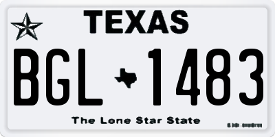 TX license plate BGL1483