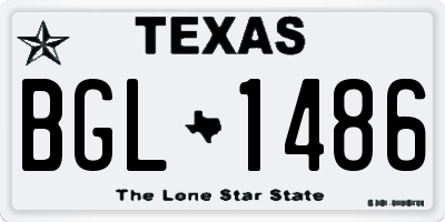 TX license plate BGL1486