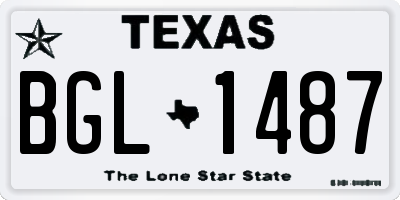 TX license plate BGL1487