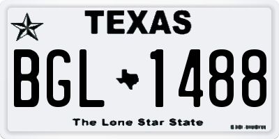 TX license plate BGL1488