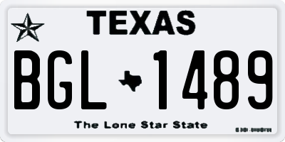 TX license plate BGL1489