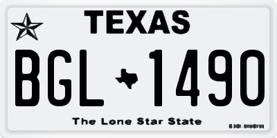 TX license plate BGL1490