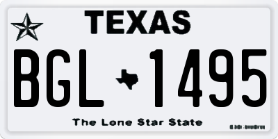TX license plate BGL1495