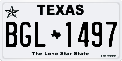 TX license plate BGL1497