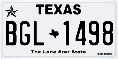 TX license plate BGL1498