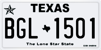 TX license plate BGL1501