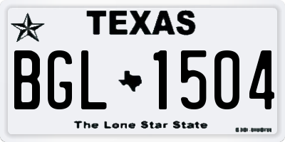 TX license plate BGL1504