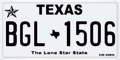 TX license plate BGL1506