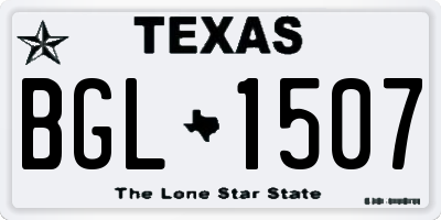 TX license plate BGL1507